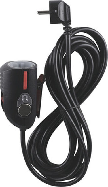 Q-link verlengkabel - met clip, schakelaar en magneet - 3 x 1.5 mmâ² - 5 m - zwart