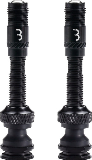 Bbb cycling corecap al valve - tubeless ventielset - 300% meer luchtstroom - universele pomp-compatibiliteit - aluminium - 40mm - 2 stuks - zwart - bti-166