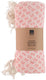 Arti casa katoenen plaid - 130x170 cm - decoratieve deken met franjes - zachte woonplaid - roze