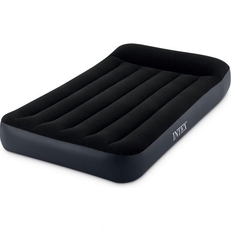 Load image into Gallery viewer, Intex 64146 pillow rest classic twin luchtbed + pomp 99x191x25 cm zwart

