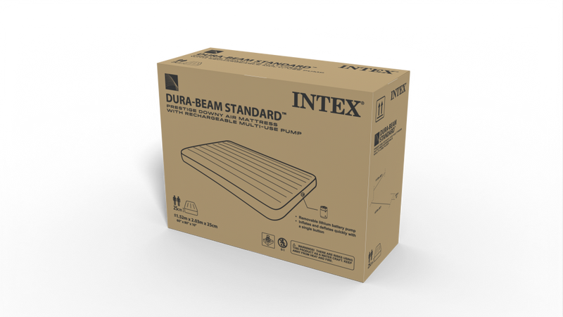 Cargue la imagen en el visor de la galería, Intex 64189np queen dura-beam prestige downy luchtbed met pomp
