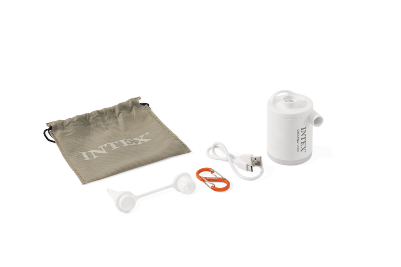 ギャラリービューアに画像をロードする, Intex 66647 quickfill tiny air pump met led licht en karbijnhaak
