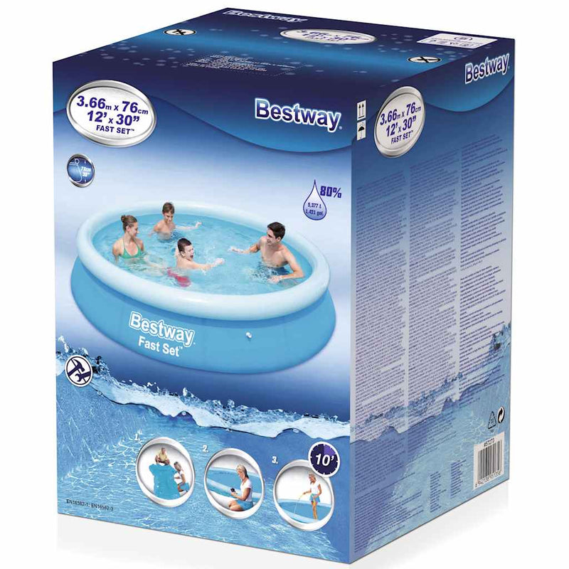 Load image into Gallery viewer, Bestway zwembad fast set rond 366 (blauw lichtblauw)
