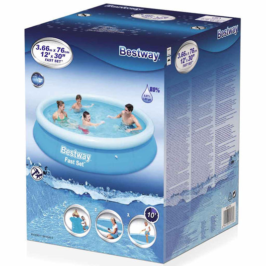 Bestway zwembad fast set rond 366 (blauw lichtblauw)