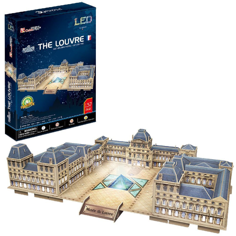 Load image into Gallery viewer, Cubic fun 3d puzzel the louvre + led verlichting 137 stukjes
