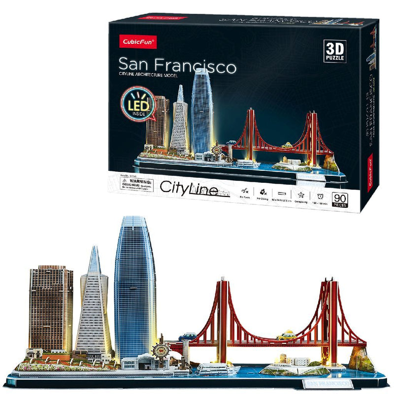 Load image into Gallery viewer, Cubic fun 3d puzzel city line san francisco met led verlichting
