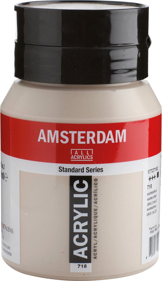 Amsterdam standard series acrylverf pot 500 ml warmgrijs 718