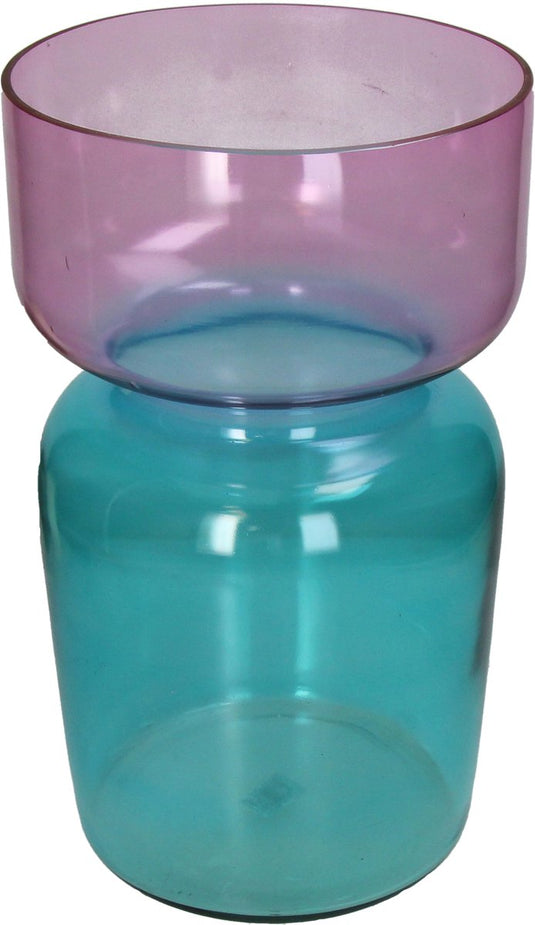 Hd collection vase two tone glass multi 21x21x35