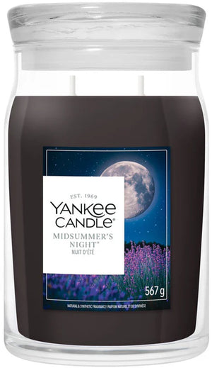 Yankee candle - midsummer’s night large jar geurkaars - 90 branduren - twee lonten