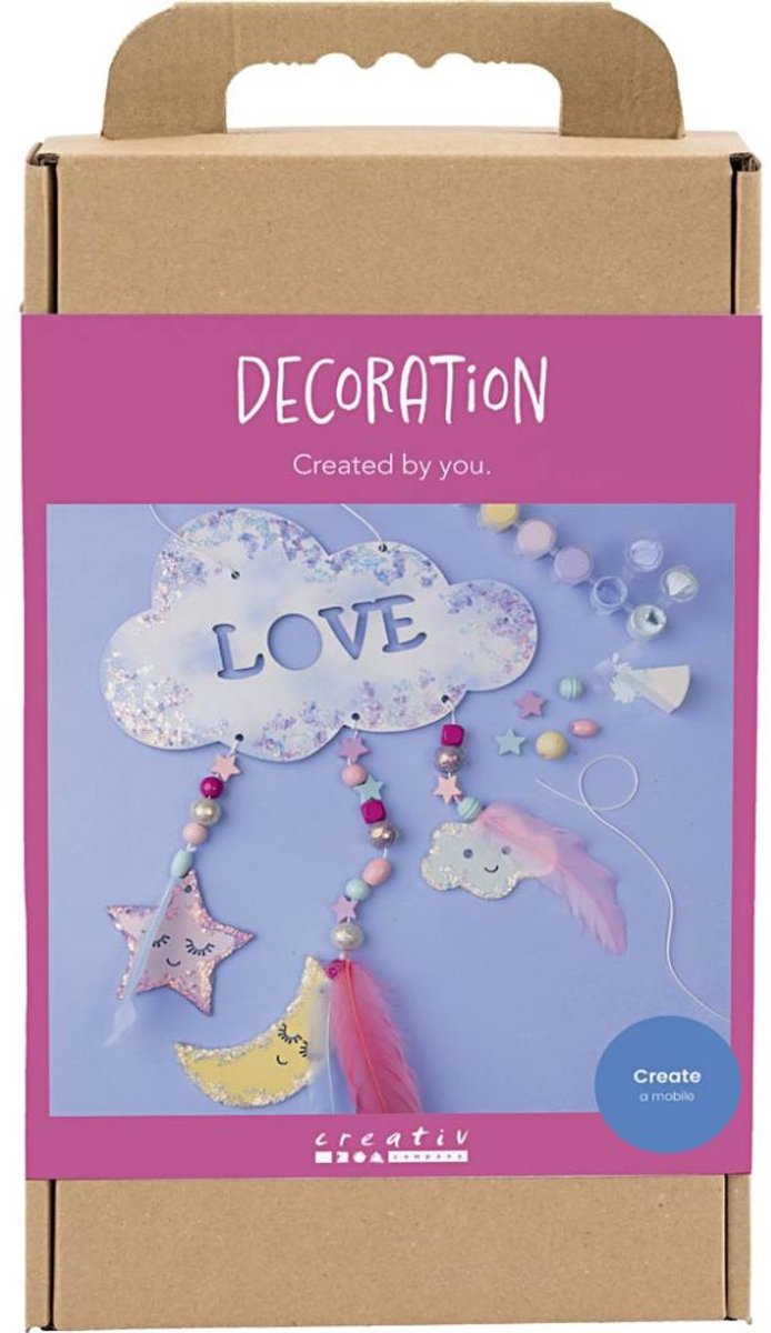 Cargue la imagen en el visor de la galería, Creativ company http: www.cchobby.nl hobbyset-decoratie-wolk-maan-ster-glitterkleuren-pastelkleuren-1-doos
