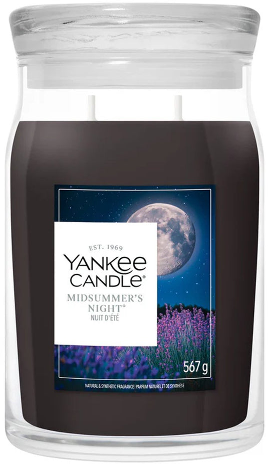 Yankee candle - midsummer’s night large jar geurkaars - 90 branduren - twee lonten