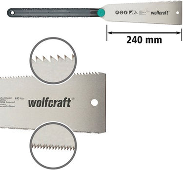Wolfcraft - japanse zaag 240 mm - ryoba - 6951000