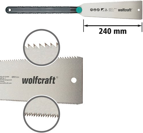 Wolfcraft - japanse zaag 240 mm - ryoba - 6951000