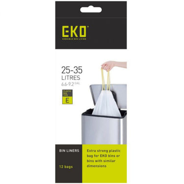 Eko afvalzak type e 25-35l rol a 12 zak wit