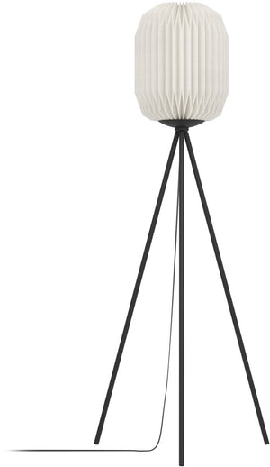 Eglo belgrave vloerlamp - e27 - 141,5 cm - zwart wit - papier