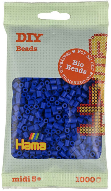 Hama midi bio strijkkralen - blauw (008), 1000st.