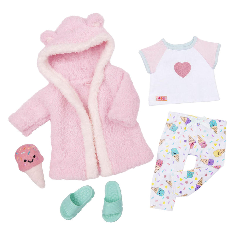 ギャラリービューアに画像をロードする, Puch deluxe outfit pyjama en kamerjas voor poppen
