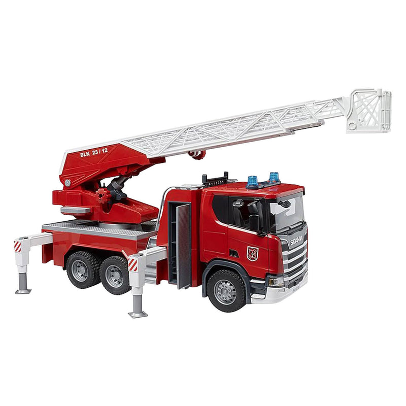 Afbeelding laden in galerijviewer, Bruder scania super 560r brandweerladderwagen met waterpomp - 1:16
