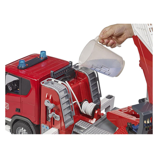 Bruder scania super 560r brandweerladderwagen met waterpomp - 1:16