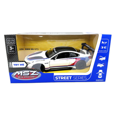 Bmw m6 gt3 die-cast auto met licht en geluid - 1:24