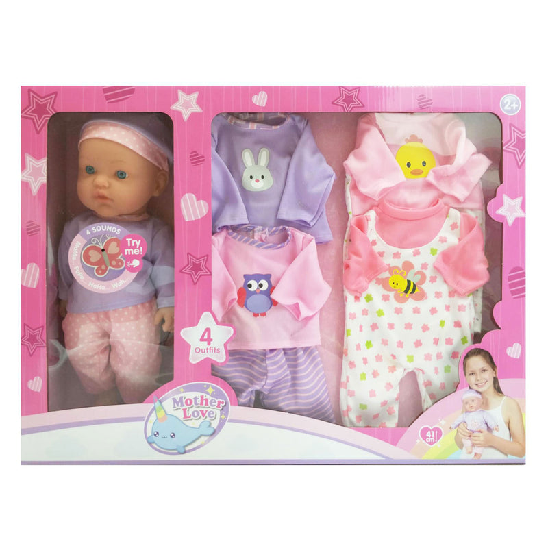 Cargue la imagen en el visor de la galería, Babypop met geluiden en outfits - 41cm
