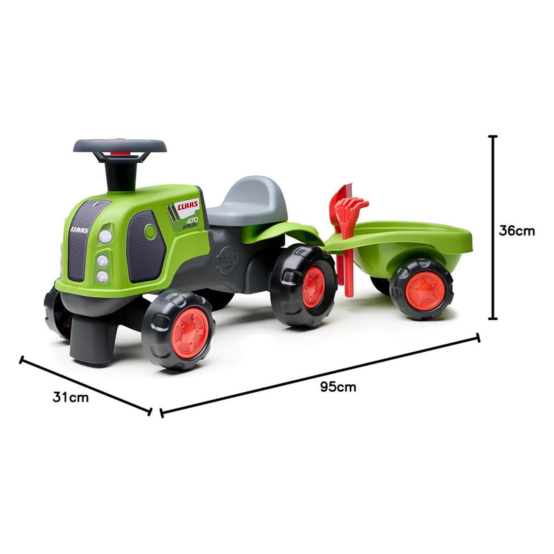 Cargue la imagen en el visor de la galería, Falk claas 470 arion ride-on groen met aanhanger + zandset

