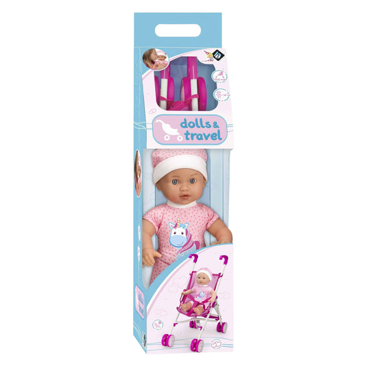 Babypop met buggy - 35cm