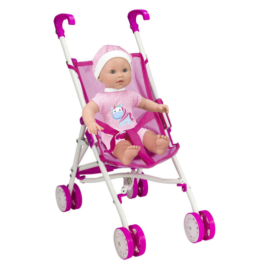 Babypop met buggy - 35cm