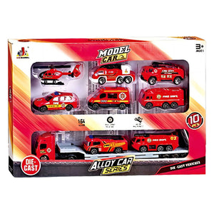 Alloy car series brandweervoertuigen - 10dlg.