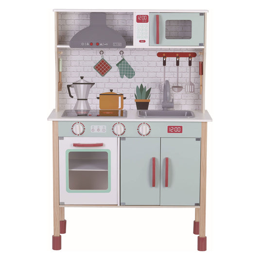 Houten keuken met geluid