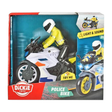 Dickie toys politie motor - belgische versie - 17 cm - licht geluid - speelgoedvoertuig