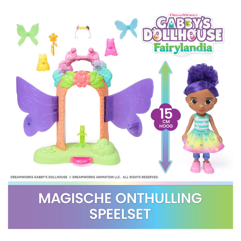 Afbeelding laden in galerijviewer, Gabby's poppenhuis feeënlandia - magische onthulling speelset met transformeerfunctie accessoires
