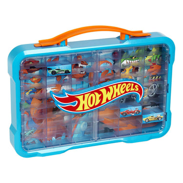 Klein toys hot wheels - verzamelkoffer - vitrine - geschikt voor 54 auto's - blauw oranje