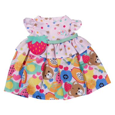 Baby born fruitjurk met aardbeien handtas - 43cm