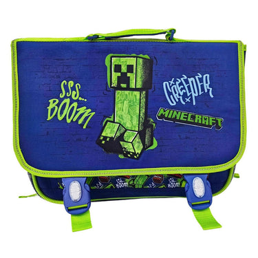 Minecraft schooltas 2 compartimenten met voorzak - 31,5x41x15cm
