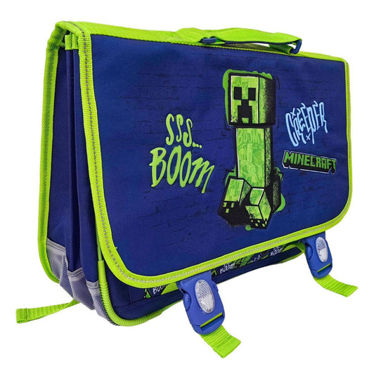 Minecraft schooltas 2 compartimenten met voorzak - 31,5x41x15cm
