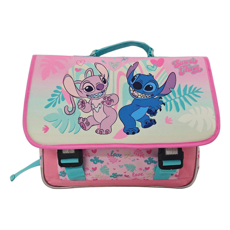 Afbeelding laden in galerijviewer, Disney stitch love schooltas met 2 compartimenten met voorvak
