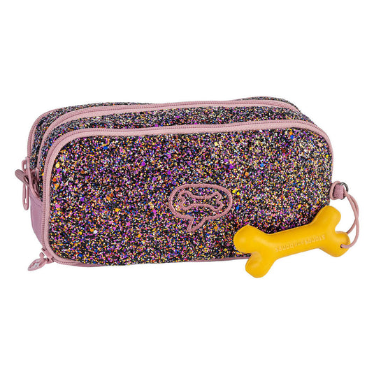 Stones and bones rowan 2.0 - etui - pennenzak voor kinderen - 3 vakken - glamour - lila