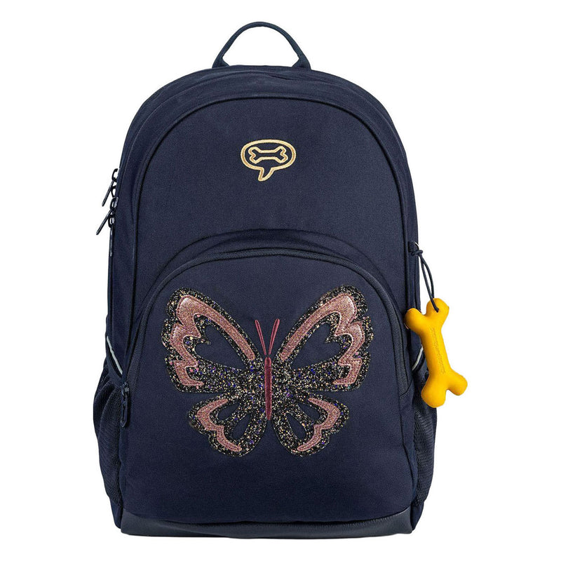 Afbeelding laden in galerijviewer, Stones and bones glitter butterfly navy aspen 3.0 rugzak
