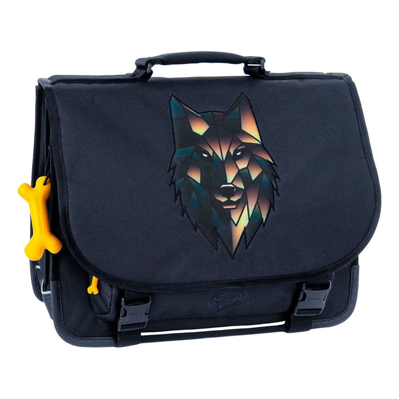 Afbeelding laden in galerijviewer, Stones and bones wolf navy cedar schooltas
