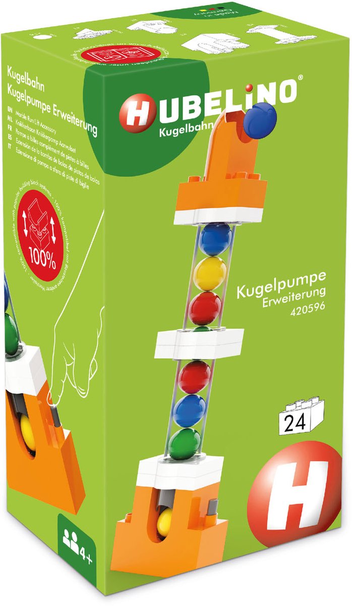 Afbeelding laden in galerijviewer, Hubelino knikkerbaan uitbreidingsset lift, 24dlg.
