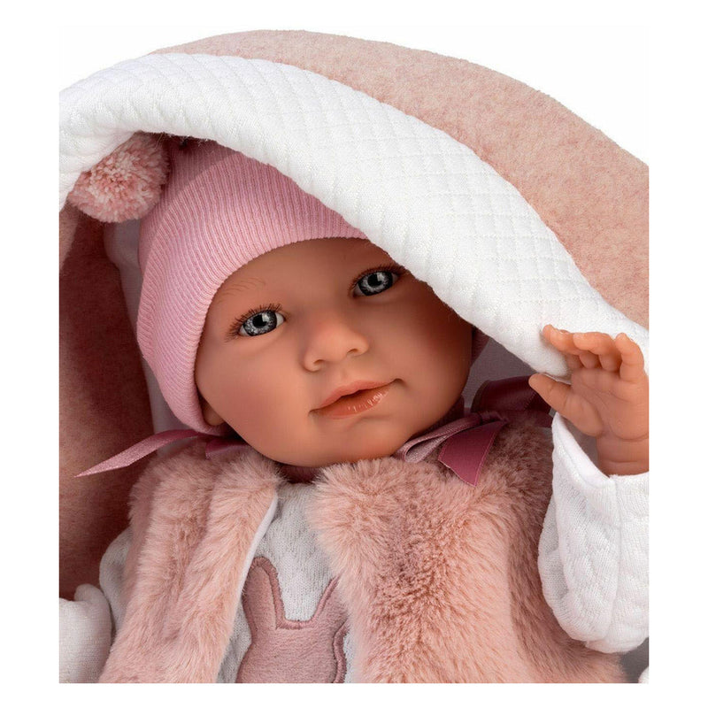 Afbeelding laden in galerijviewer, Mimi soft body babypop met reiswieg en speen - 42 cm
