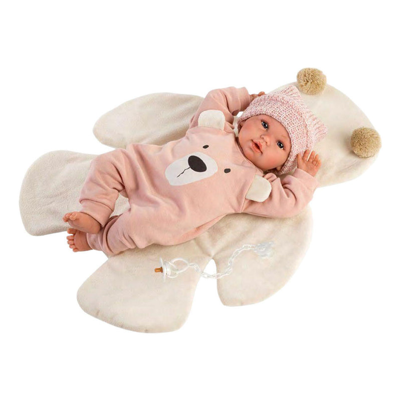 Afbeelding laden in galerijviewer, Llorens osito babypop met roze pakje - 36 cm
