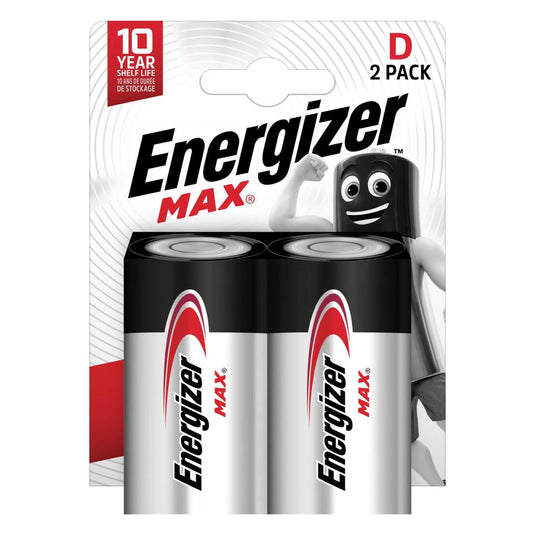 Energizer max d alkaline batterijen 2st.