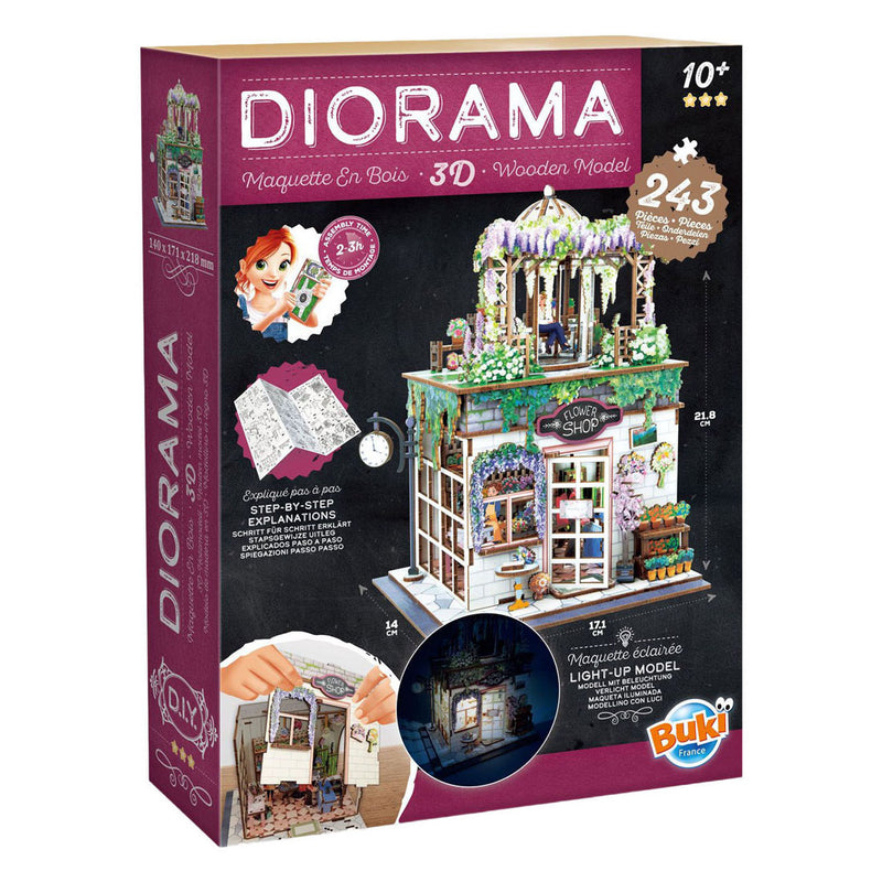 Afbeelding laden in galerijviewer, Buki france houten bouwpakket diorama bloemenwinkel - 243dlg.

