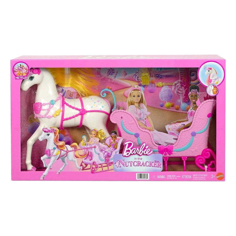 Afbeelding laden in galerijviewer, Mattel barbie notenkraker snoepjesland paard en slee
