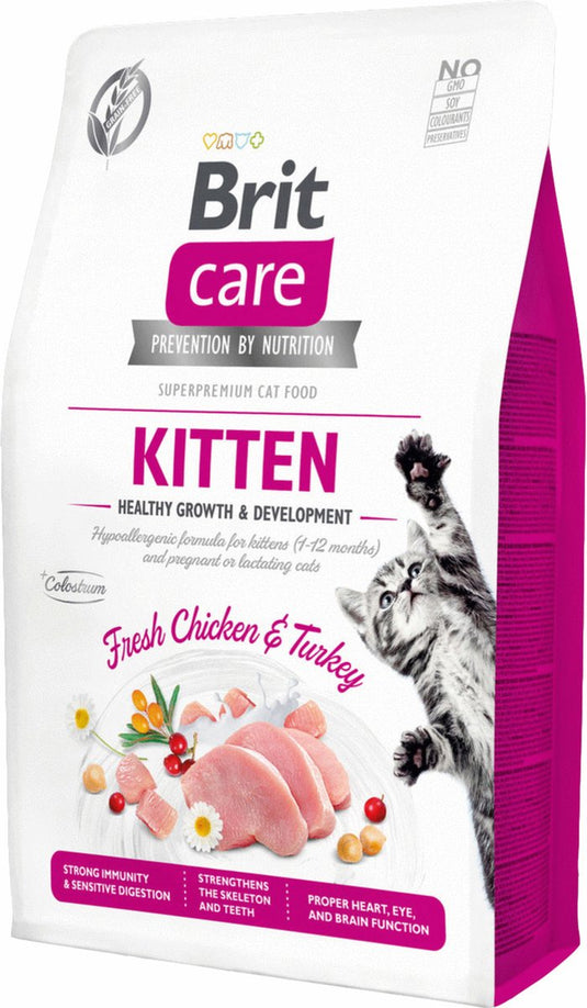 Brit care kitten healthy growth development kalkoen kip - kattenvoer - 2 kg