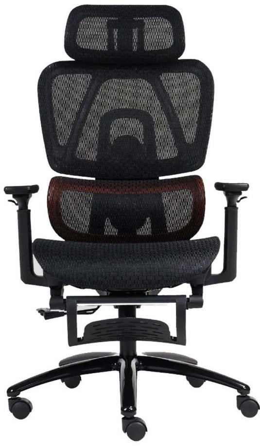Meetion chr32 - ergonomische gaming stoel - verstelbare rugleuning - mesh design - voetensteun - 3d armleuningen - zwart