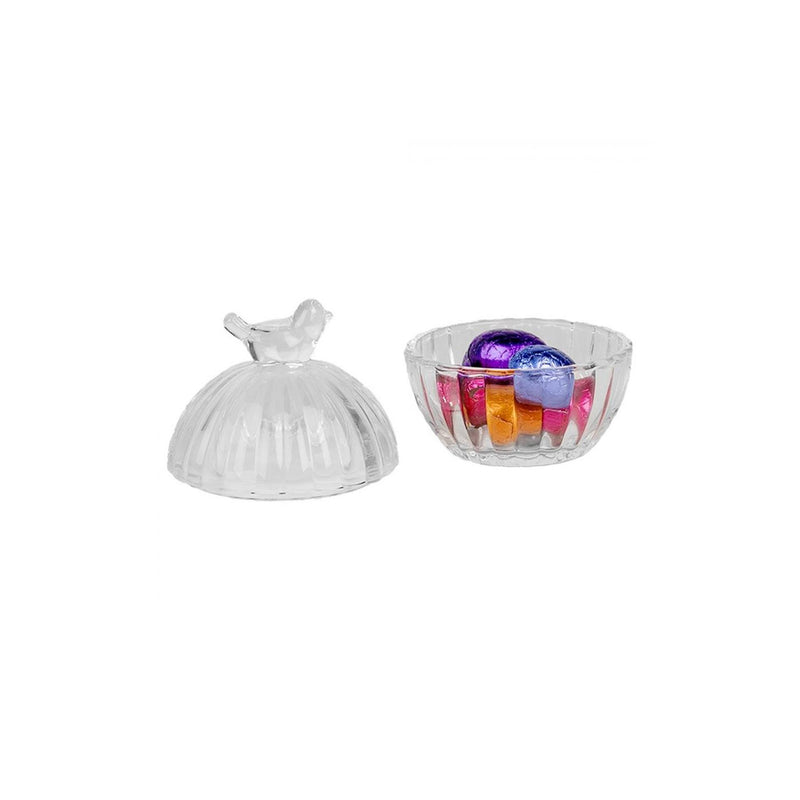Cargue la imagen en el visor de la galería, Clayre eef schaaltje vogel met deksel ã˜ 8x10 cm glas
