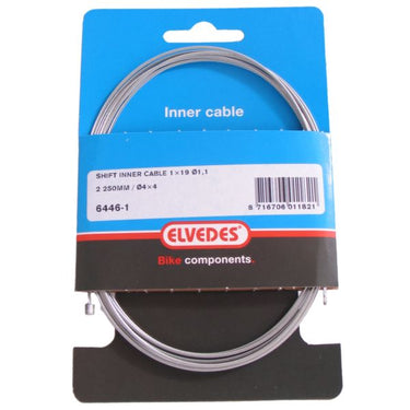 Elvedes schakel binnenkabel 2250mm verzinkt ø1,1mm shimano sram n-nippel (op kaart)